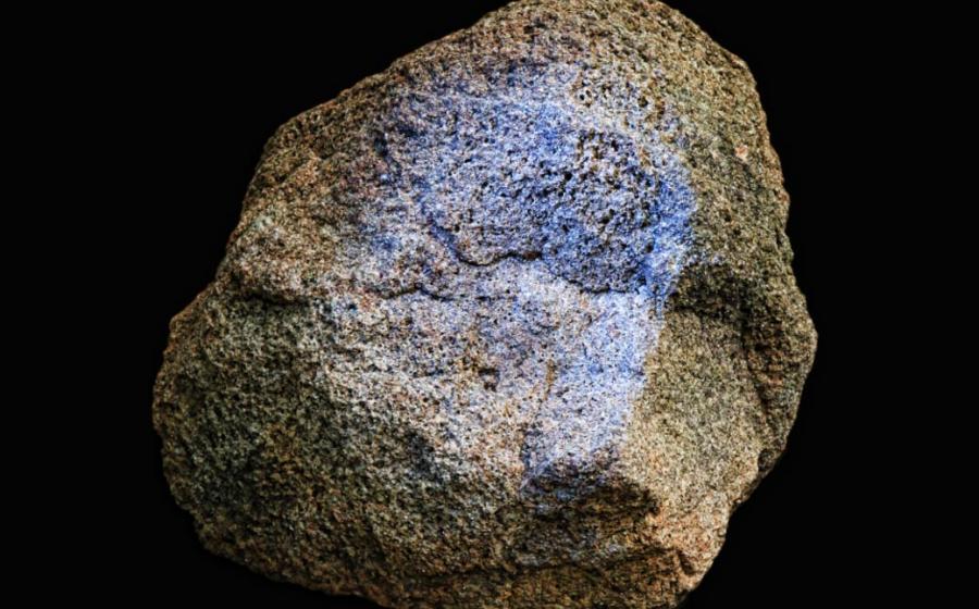 Yamacutah Statue Head showing blue pigment.