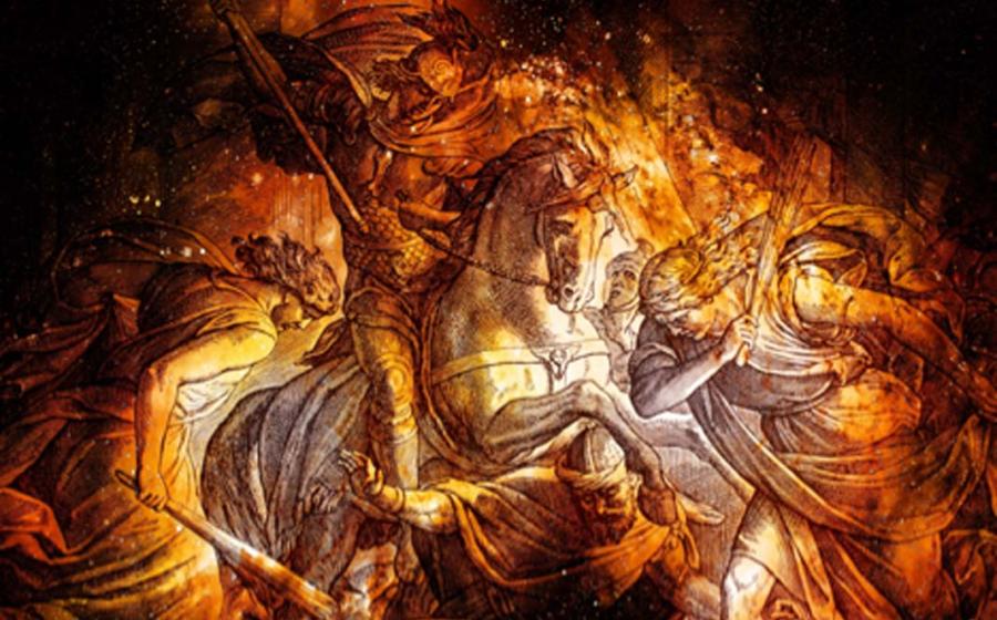 Representation of the biblical war mentioned on the altar inscription. Source: fluenta / Adobe Stock.