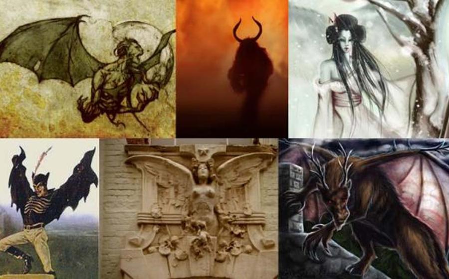 Ancient Demons: Manananggal, mythical creature of the Philippines. (Public Domain) Krampus, the Christmas Devil. (CC BY SA 2.0 ) Detail of a modern illustration of Yuki-onna. (CC BY SA)  Spring Heeled Jack as depicted by anonymous artist. (Public Domain) Lilith, satanic looking angel. (CC BY-NC 2.0 ) The Jersey Devil. (pyro-helfier/ Deviant Art )