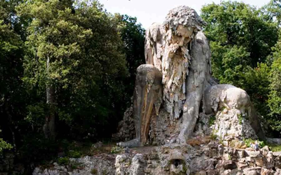Huge 16th century statue known as the Apennine Colossus by Giambologna in the garden of the Villa Demidoff di Pratolino, Tuscany, Italy.  Source: Antonio Scaramuzzino/CC BY NC ND 2.0