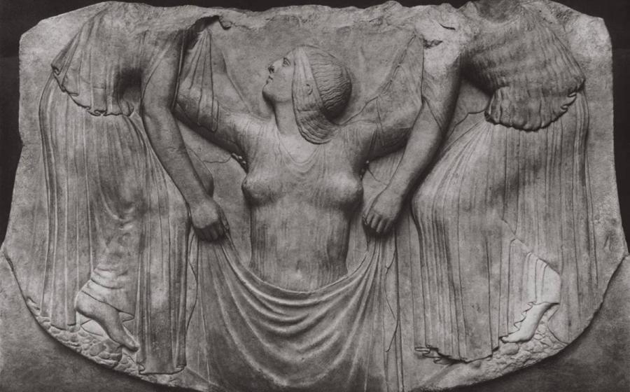 Birth of Aphrodite. Altar of Aphrodite, so-called Ludovisi Throne. Marble. First third of the 5th century B.C. Rome, Roman National Museum, Palazzo Altemps.