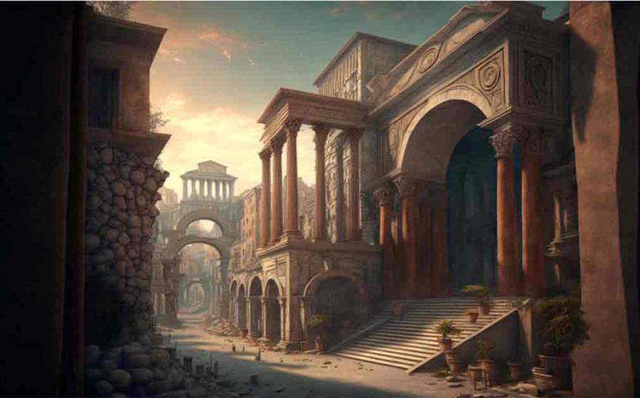 AI generated image representative of Alba Longa, legendary ancient Roman city.	Source: LukaszDesign/Adobe Stock