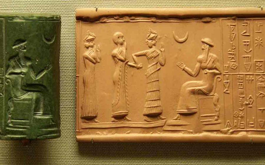 Sumerian Cylinder Seal of King Ur-Nammu, about 2100 BC. Source: Steve Harris/CC BY-SA 2.0