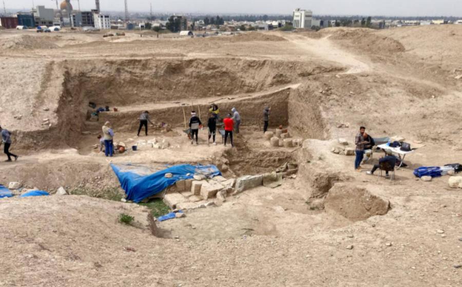Heidelberg University excavation team working in the North Palace of King Ashurbanipal in the ancient city of Nineveh, near Mosul, Iraq.