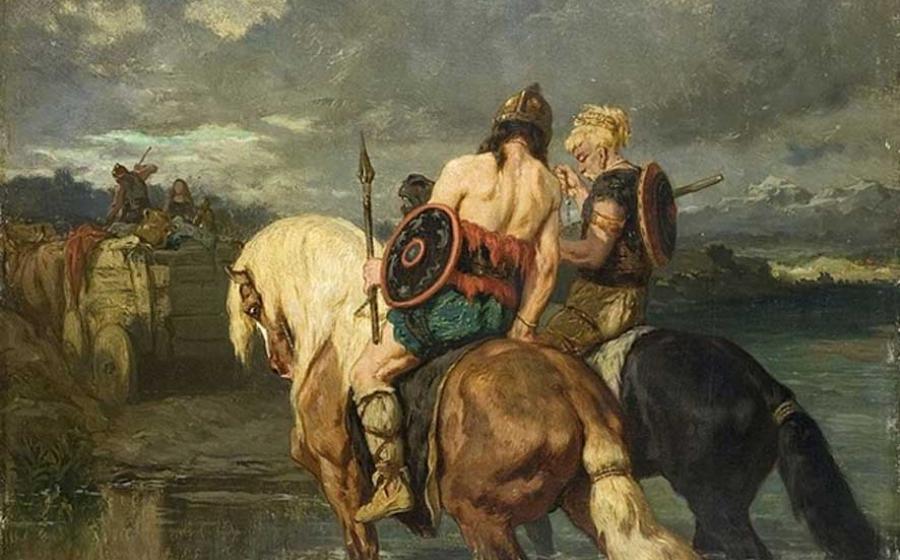 Goths cross a river by Évariste-Vital Luminais.