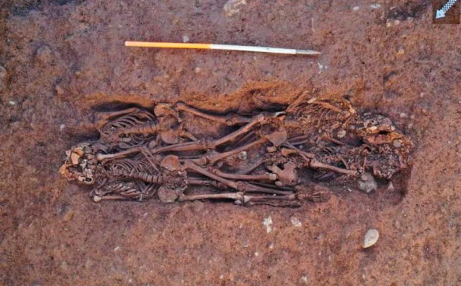 This is an image of the mass grave found beneath an Irish pub in Cork, Ireland, which a noted bone expert concluded was an extremely violent mass death! Source: © John Cronin & Associates