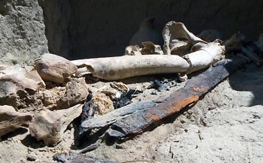 The bones and the sword in the grave of the first known warrior woman of the ancient Kangyuy people of the steppes of Kazakhstan. 