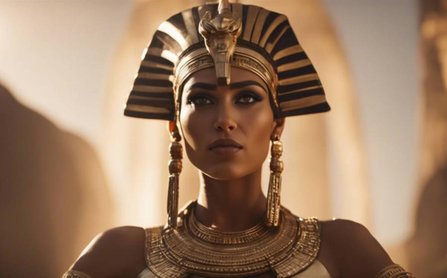 AI image of an ancient Egyptian deity. Cleopatra was considered an Egyptian god. 