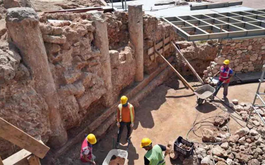 The colonnaded Roman road was found near Hıdırlık Tower, and extends to Hadrian’s Gate, another Roman-era landmark in the city. Source: Antalya Metropolitan Municipality / Anatolian Archaeology.