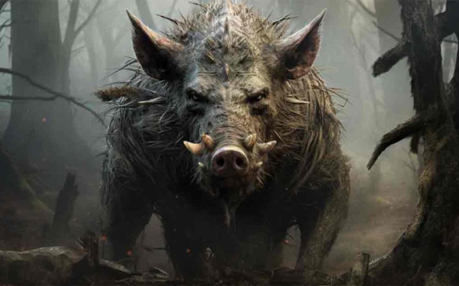 AI image of a wild boar representing the Crommyonian Sow. 	Source: yod67/Adobe Stock