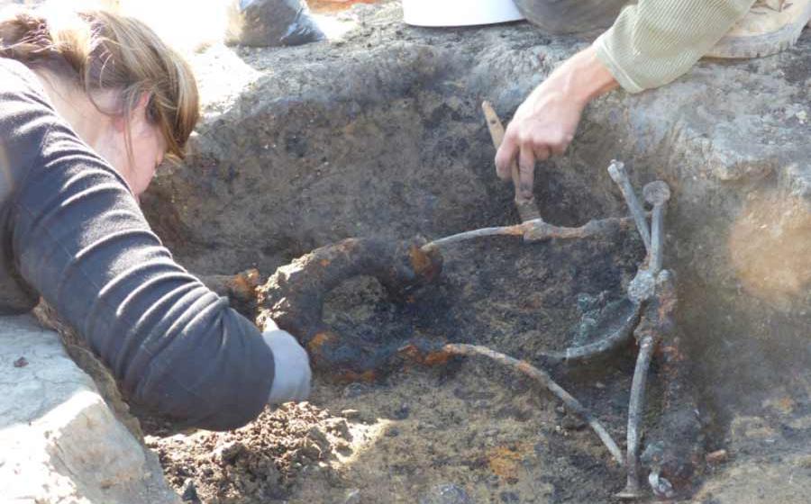 Roman Funeral Pyre in France Contained Rare Metal Curule Chair