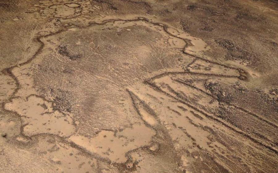 A kite from above, taken from a balloon with a camera attached. Source: Global Kites Project
