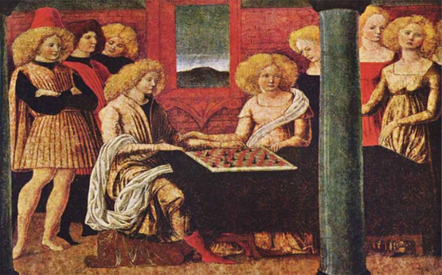 Painting ‘The Chess Players’ by Liberale da Verona.   Source: Public domain