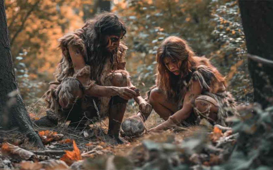Image representing ancient ancestors in field collecting food. Source: Joyce/Adobe Stock