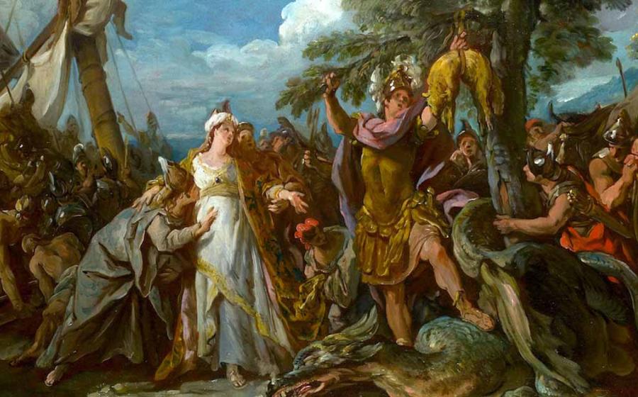 The Capture of the Golden Fleece, an oil painting by Jean-François de Troy. Source: Public domain