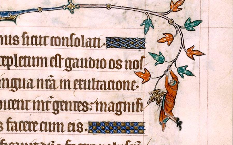 Hanging out in the margin of an illuminated manuscript