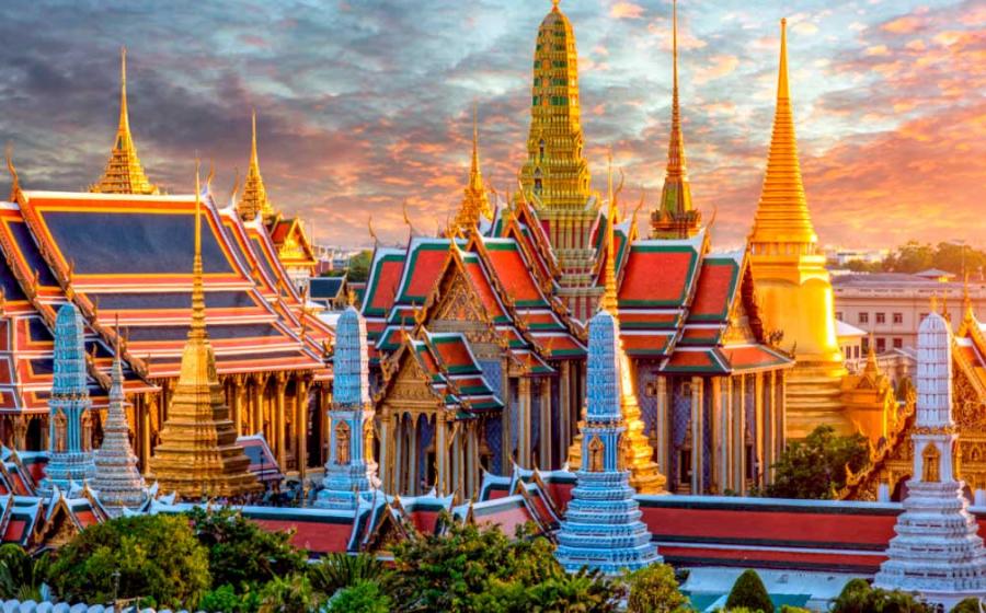 The palace at Wat Phra Keaw, also known as the Temple of the Emerald Buddha, is located in Bangkok, Thailand. It was built in 1782 by King Rama I as the royal residence and center of government. The palace complex has undergone several expansions and renovations throughout the years and is now one of the most popular tourist attractions in Thailand. Source: Travel mania / Adobe Stock.