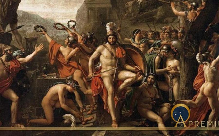 Leonidas at Thermopylae by Jacques-Louis David (1814) Louvre Museum (Public Domain)