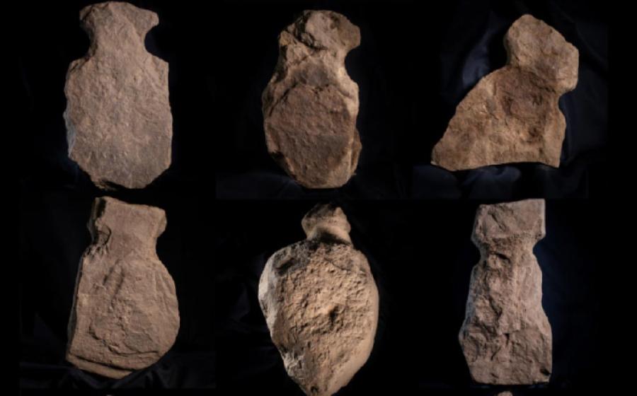 Some of the nine supposed human figurines unearthed on Orkney. Source: Orkney.com