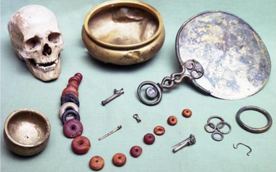 A group of iron-age treasures buried around AD 50 along with their owner, housed in the City Museum and Art Gallery, Gloucester 