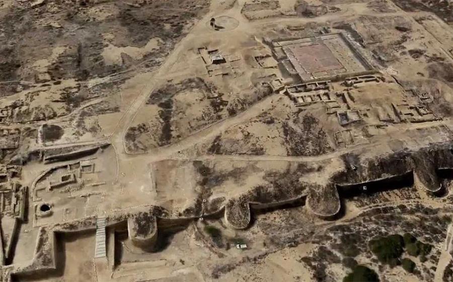 Aerial View of Banbhore, where the largest ancient ivory workshop has been found.   Source: Engr.aly / CC BY-SA 4.0