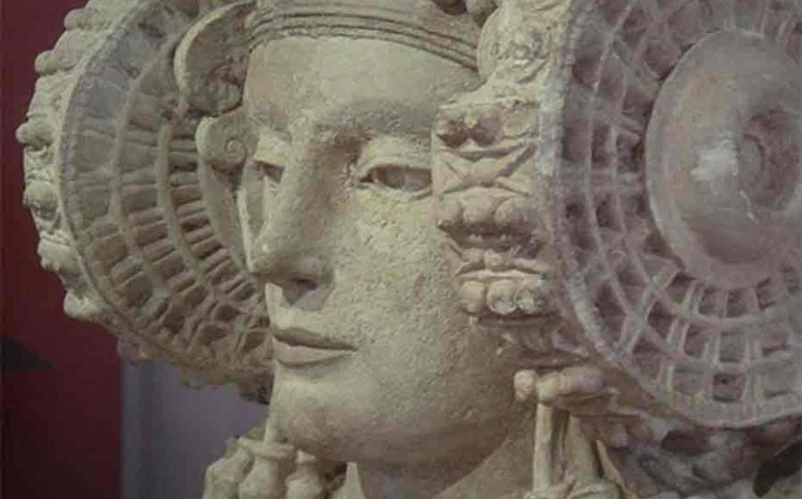 Detail, the face of the Lady of Elche. Source: Public Domain