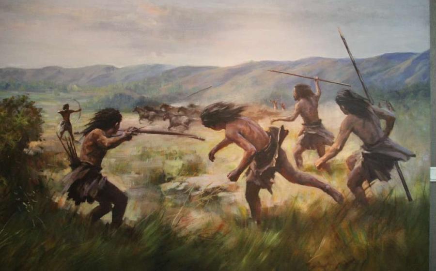 Paleolithic violence in a painting