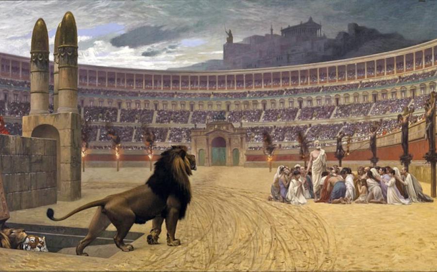 ‘The Christian Martyrs' Last Prayer (between 1863 and 1883), by Jean Leon-Gerome, found in the Walters Art Museum, Baltimore, Maryland.