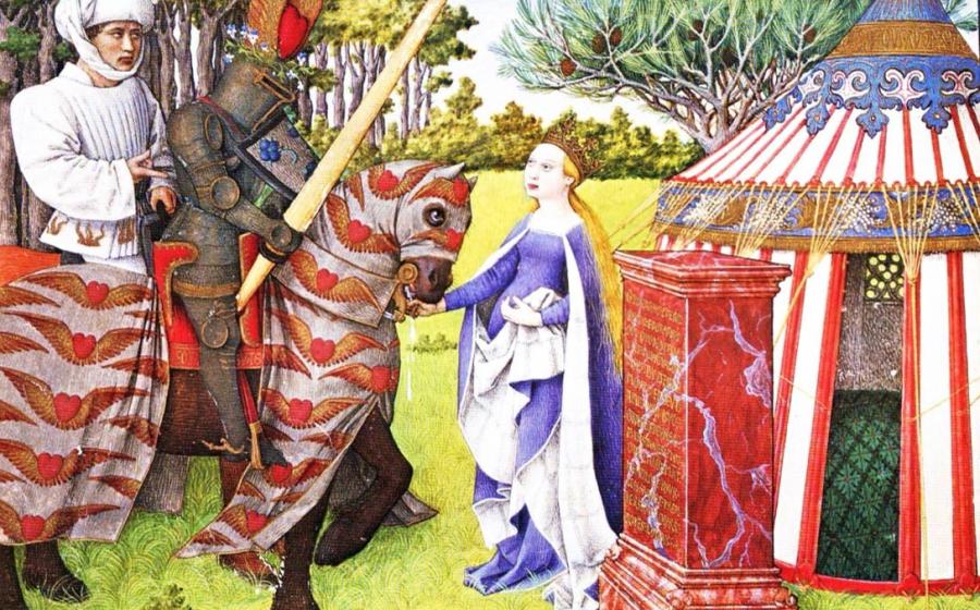 The medieval manuscript King René’s Book of Love, written by that 15th century king of Sicily and Duke of Anjou himself, beautifully illustrates knighthood and chivalry