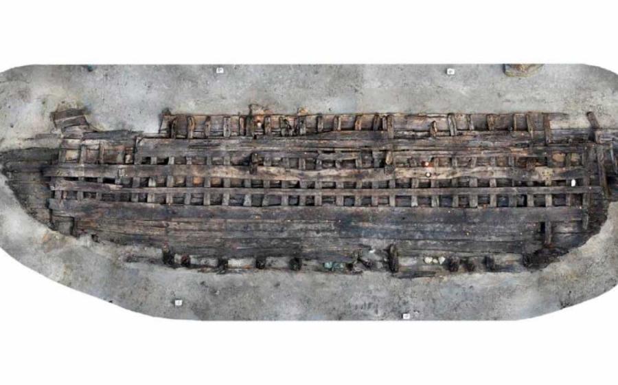 One of the mysterious medieval ships found in Sweden. Source: Arkeologerna