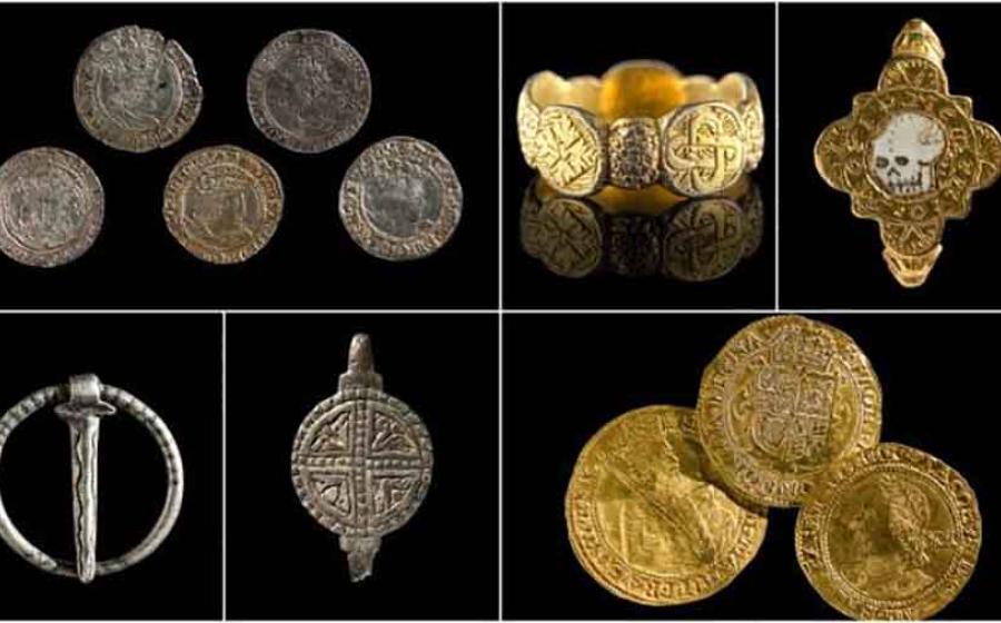 Images of six of the medieval treasures found in Wales by metal detectorists in recent years.