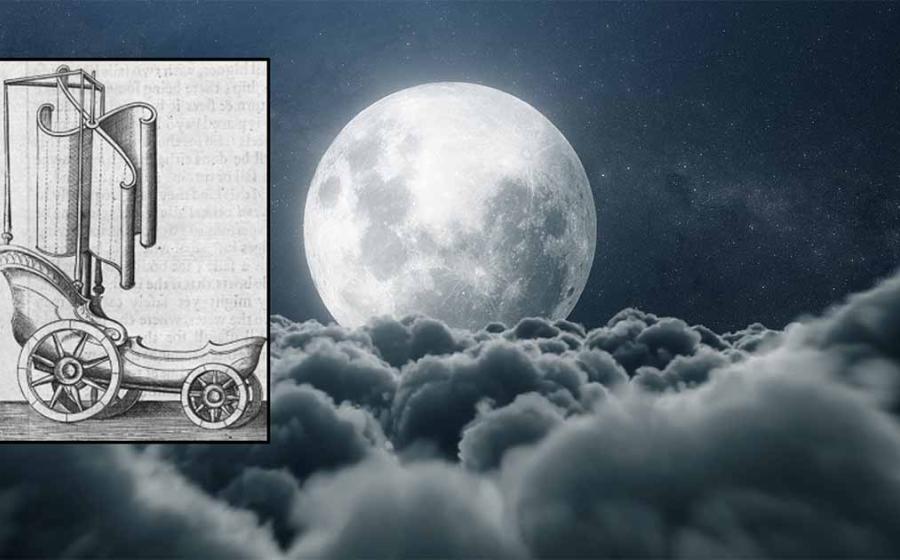 This must have been the imagined landscape of John Wilkins' 17th-century moon mission just as his flying chariot left the clouds behind. Source: flashmovie / Adobe Stock