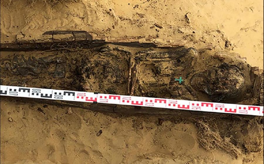 An exceptionally well-preserved mummified body of a woman in traditional Yakut clothes with a copper cross on her chest was found in summer 2019. Picture: Elena Solovyeva
