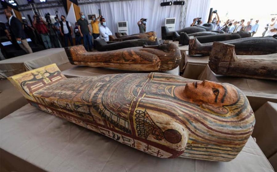 A few of the perfectly preserved new Egyptian mummies and coffins recently found in the Saqqara area, south of Cairo.        Source: Ministry of Tourism and Antiquities