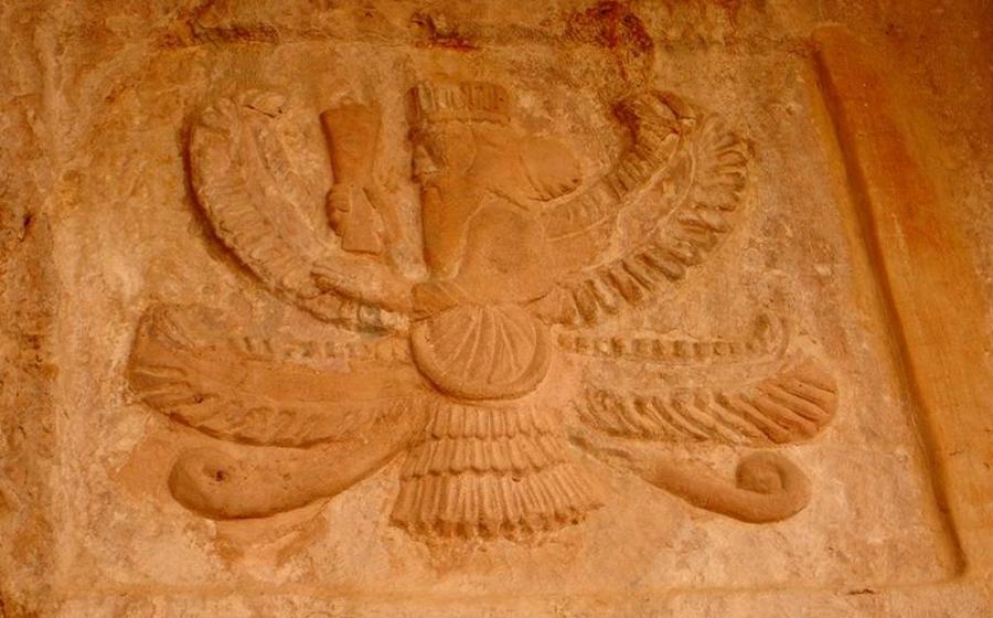 A old tomb of the Zoroastrianism religion in the Sulaymaniyah province, Kurdistan. The inside has been robbed and is empty.