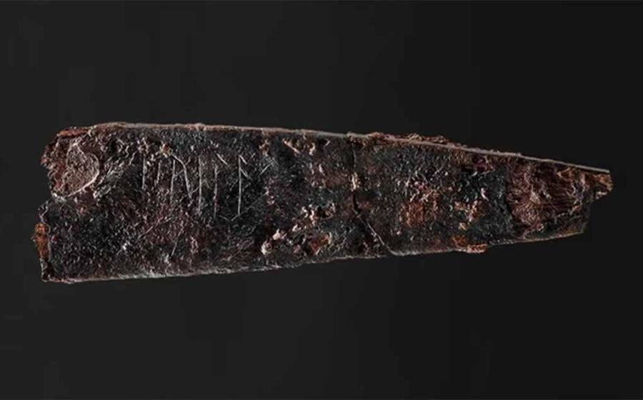 The 2,000-year-old iron knife, found near Odense on the island of Funen, Denmark, carries the oldest runic inscription known.  Source: Rogvi N Johansen/© Museum Odense