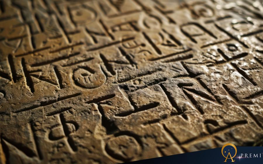 Close up of ancient carved stone.