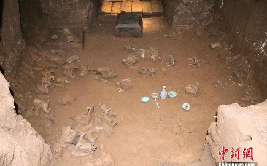 The inside of the princess’s large tomb, which contained 166 funerary items 