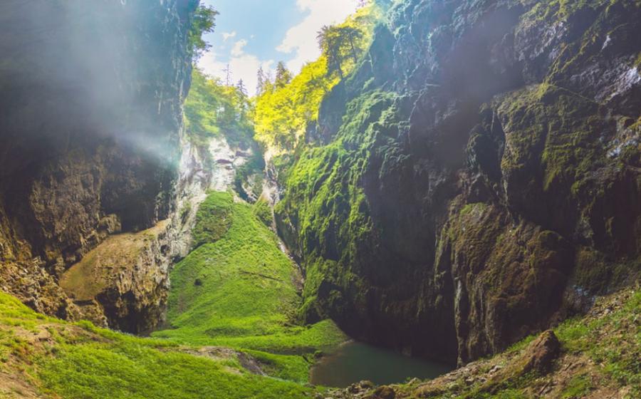 The Macocha Gorge - Sinkhole in the Moravian Karst Punkva caves system     Source: Roman/Adobe Stock