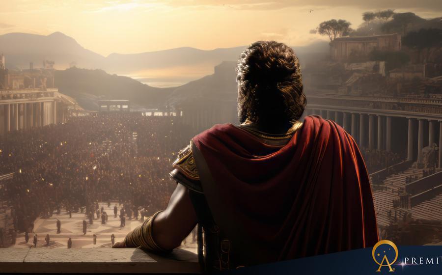 AI portrait of Roman conqueror.