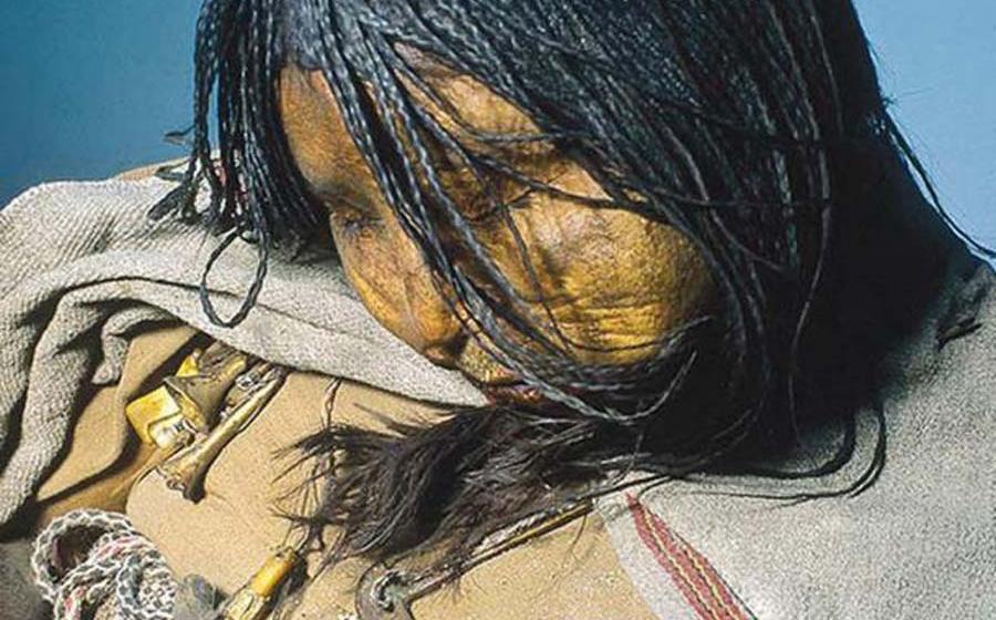 This sacrificed Inca child, known as the Llull Maiden #23, was found on a mountain in Argentina a number of years ago and shares similarities with the sacrificed child Inca mummies found on Ampato volcano, Peru. 				Source: © Johan Reinhard, Ph.D . (used with permission)