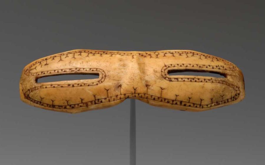 Walrus ivory snow goggles, created by the proto-Inuit Thule culture of Alaska, dating back to about 800 to 1200 AD. Source: Public domain