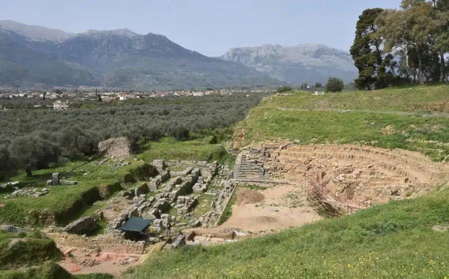 Ruins of the Roman theater in Sparta.