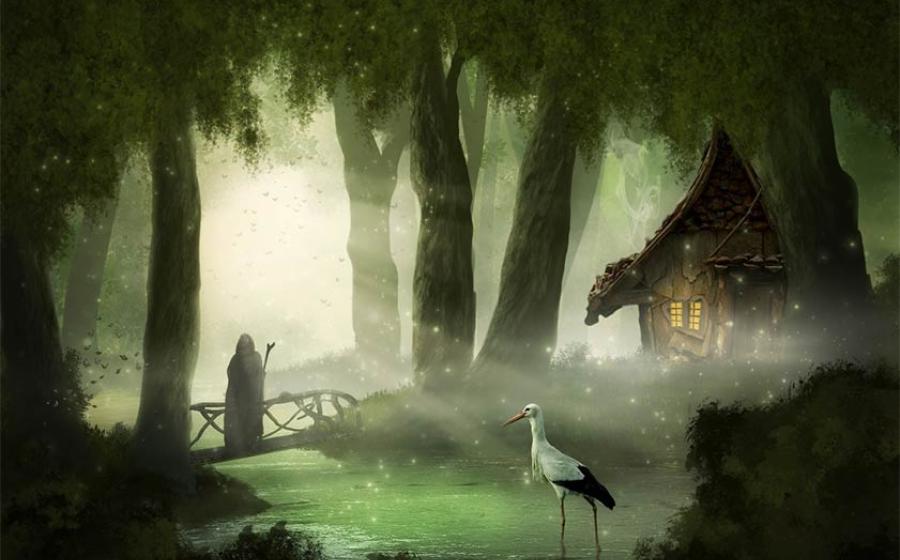 This Germanic image links the stork with death and the underworld. Source: Hanna Gottschalk / Adobe Stock