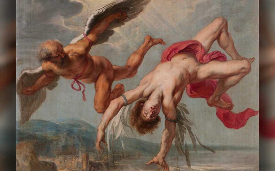 The story of Icarus as depicted by Torre de la Parada in the 1630s. Source: Public domain