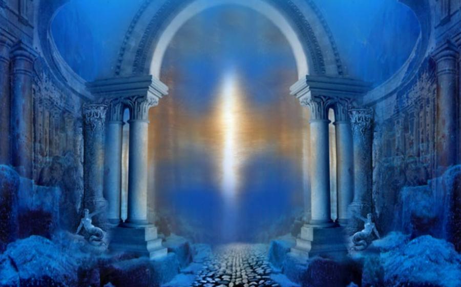 Artist's depiction of the sunken city of Atlantis