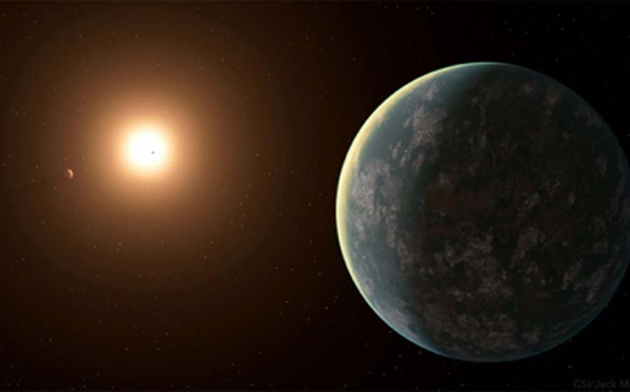 Only 31 light-years away from Earth, the exoplanet GJ 357 d – the recently discovered ‘super-Earth’ catches light from its host star GJ 357, in this artistic rendering. Source: Jack Madden/Cornell University