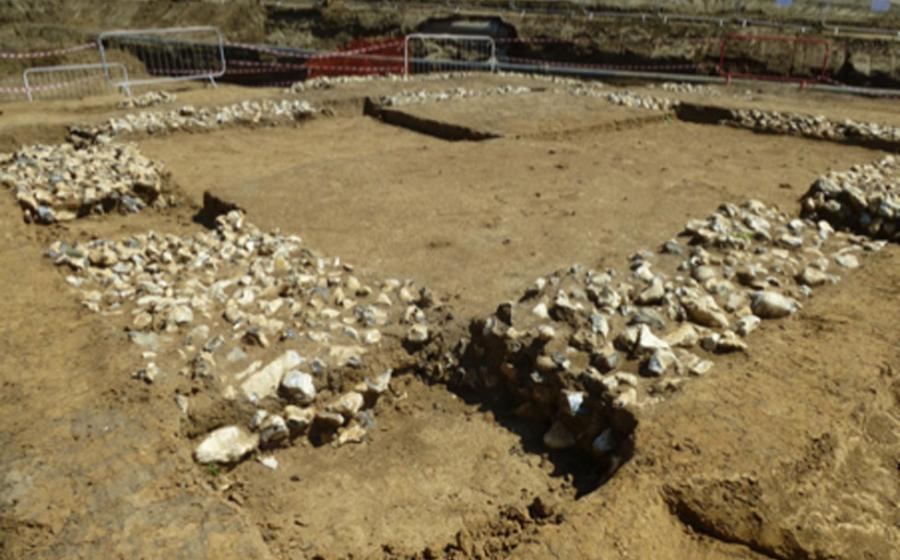 The Romano-Celtic temple, named the Watling Temple, will be moved from the construction site and rebuilt in the village. Source: Newington History Group / Facebook .