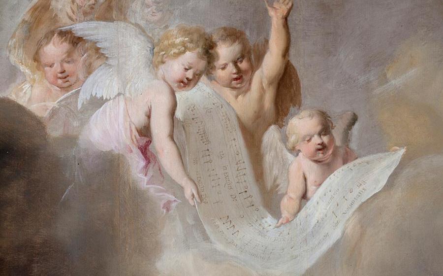 The common perception of the cherubim as baby-faced angels, as depicted in Pieter de Grebber’s Adoration of the Shepherds. Source: Public domain