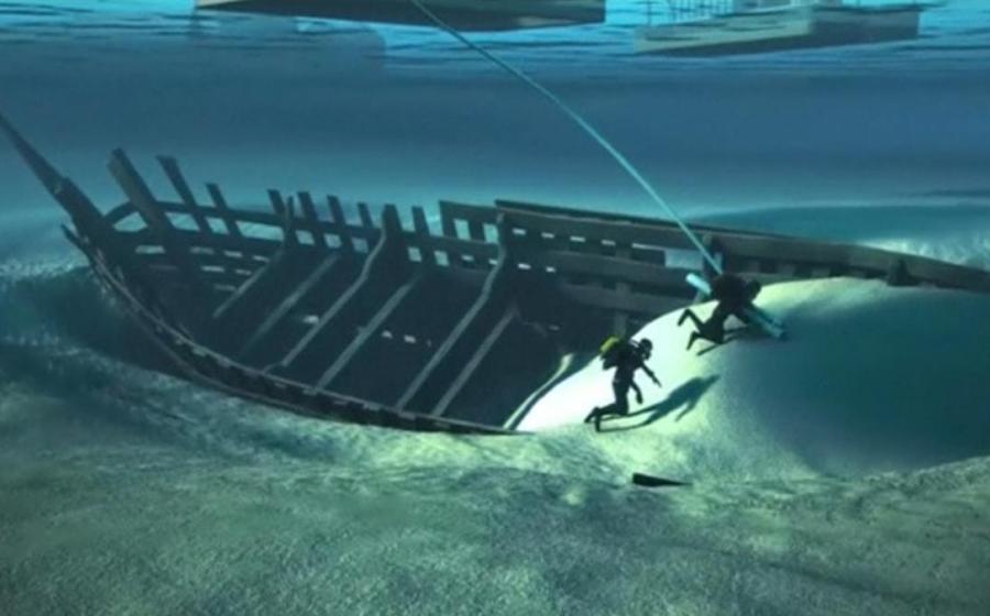 Construction workers were carrying out an underwater investigation when they made the unique discovery of a Medieval cog with a brick-arched oven and glazed tiles on the rear deck. 